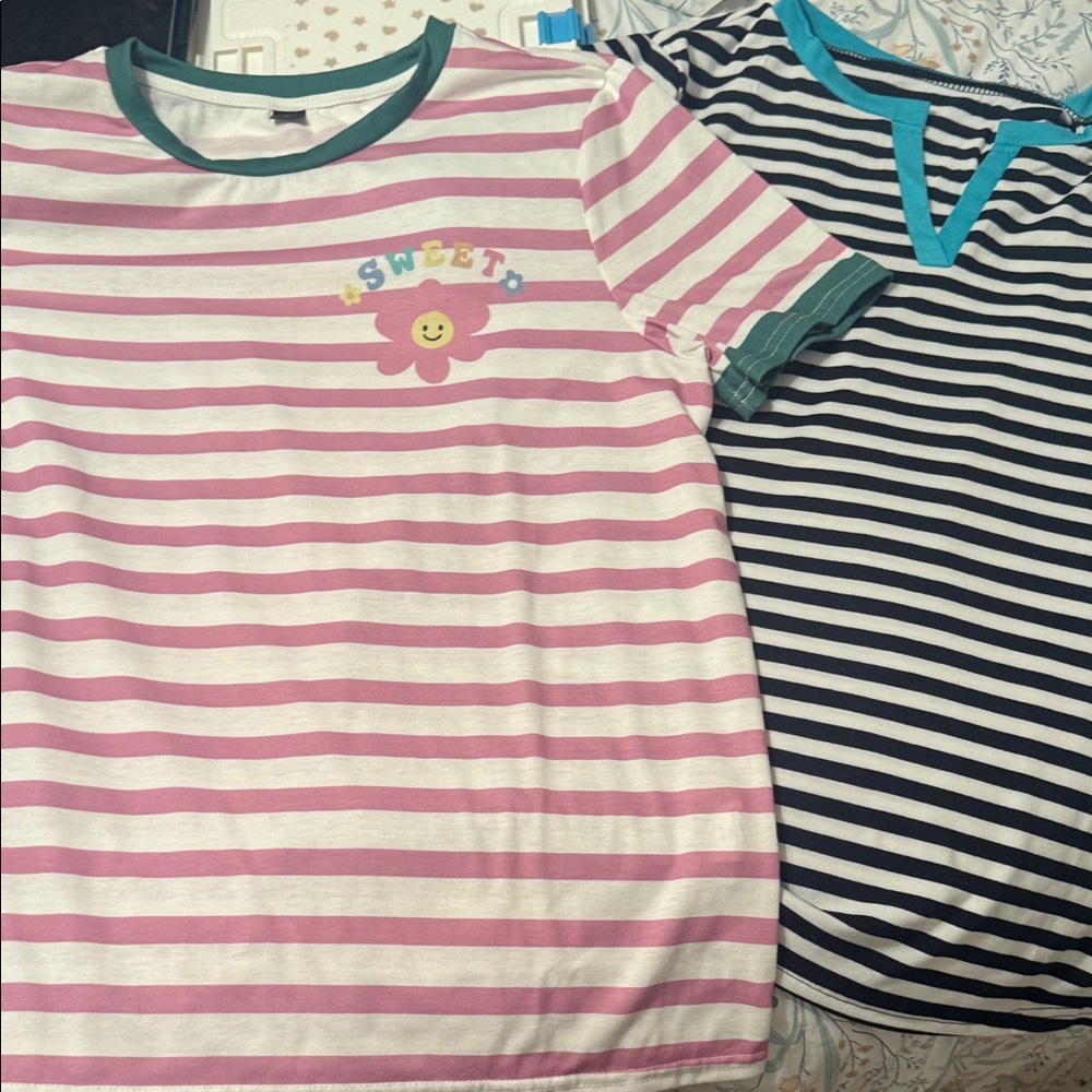 Sweet Striped Kids Pajama Set - Pink and Black
